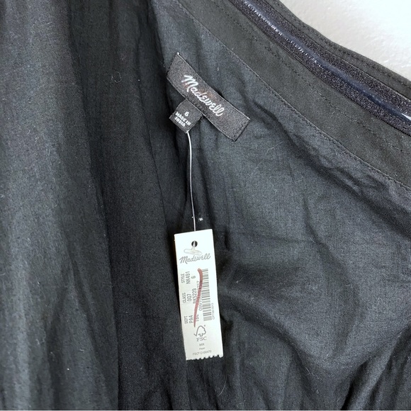 Madewell Ruffled One-Shoulder Midi Dress Black NWT - Picture 13 of 16